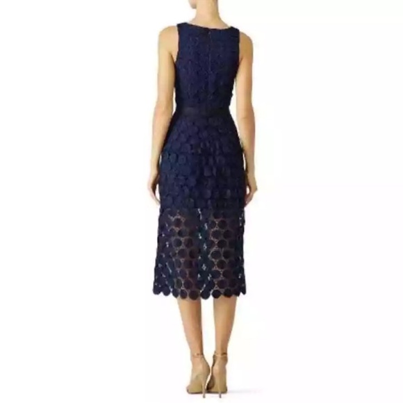 NEW Trina Turk Blue Ceiba Lace Sleeveless Sheath Midi Dress Women’s Size 4 - Picture 3 of 13